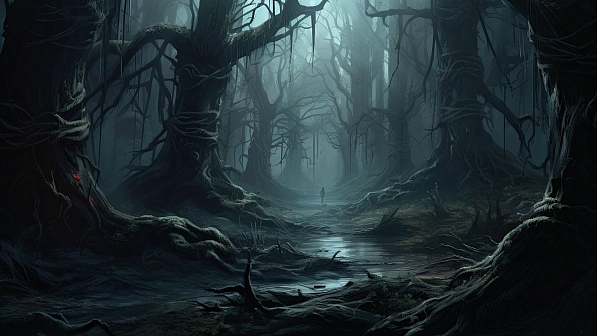 Dark forest background pattern