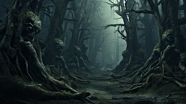 Dark forest background pattern