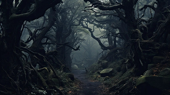 Dark forest background pattern