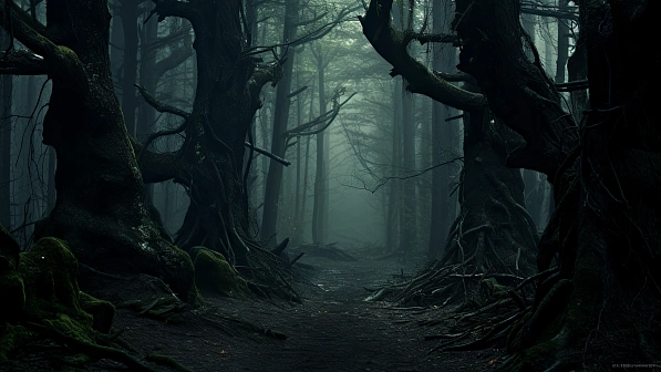 Dark forest background pattern