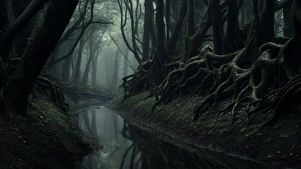 Dark forest background pattern