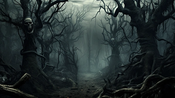 Dark forest background pattern