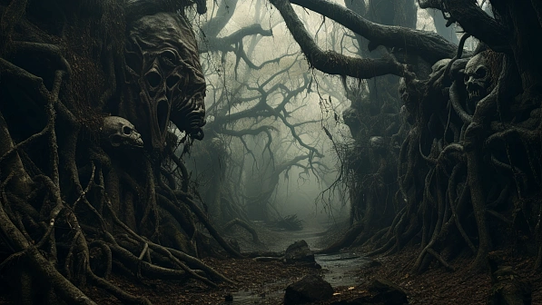 Dark forest background pattern