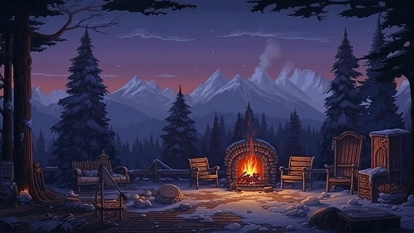 RPG style forest camp fire pattern