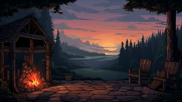 RPG style forest camp fire pattern