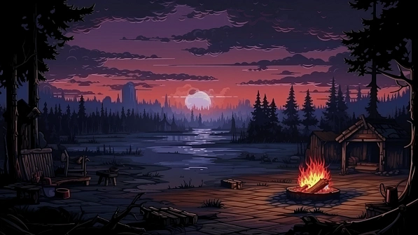 RPG style forest camp fire pattern