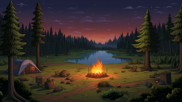 RPG style forest camp fire pattern