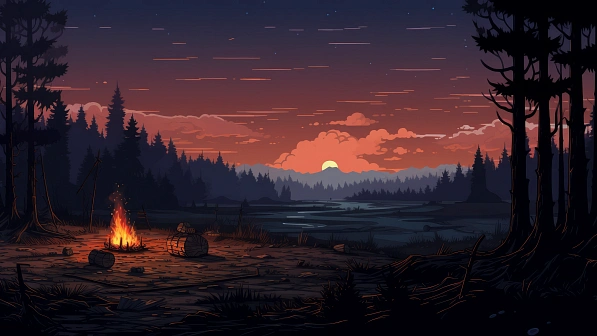 RPG style forest camp fire pattern