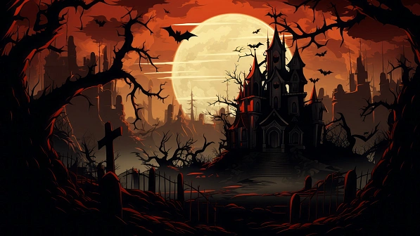 Vampire theme wallpaper pattern