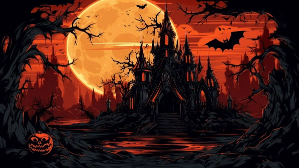 Vampire theme wallpaper pattern