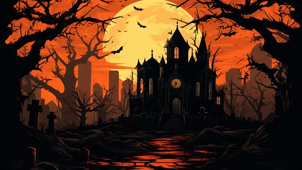 Vampire theme wallpaper pattern