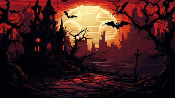Vampire theme wallpaper pattern