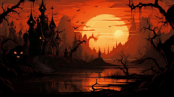 Vampire theme wallpaper pattern