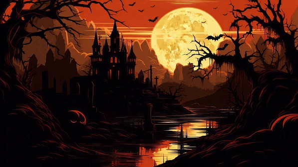 Vampire theme wallpaper pattern