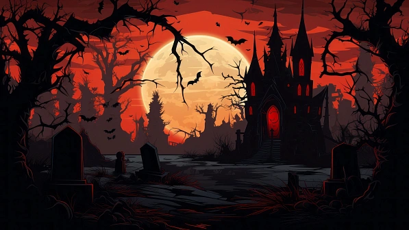 Vampire theme wallpaper pattern