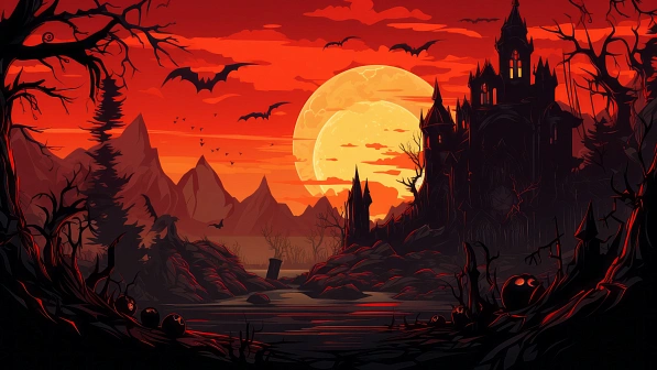 Vampire theme wallpaper pattern