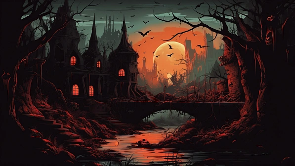 Vampire theme wallpaper pattern