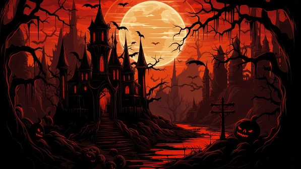 Vampire theme wallpaper pattern