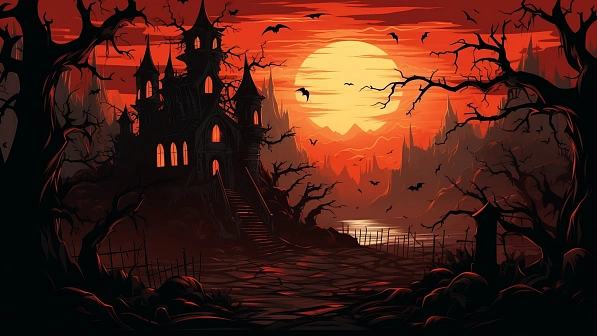 Vampire theme wallpaper pattern