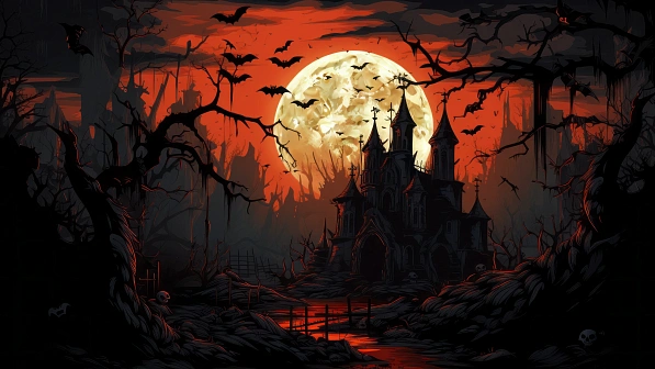Vampire theme wallpaper pattern