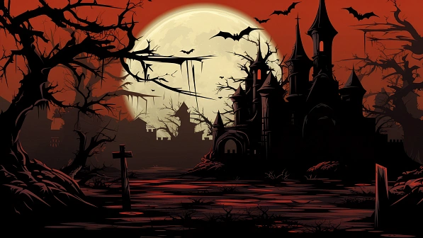 Vampire theme wallpaper pattern