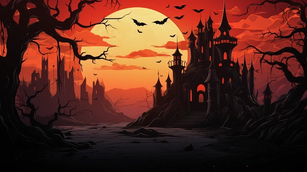 Vampire theme wallpaper pattern