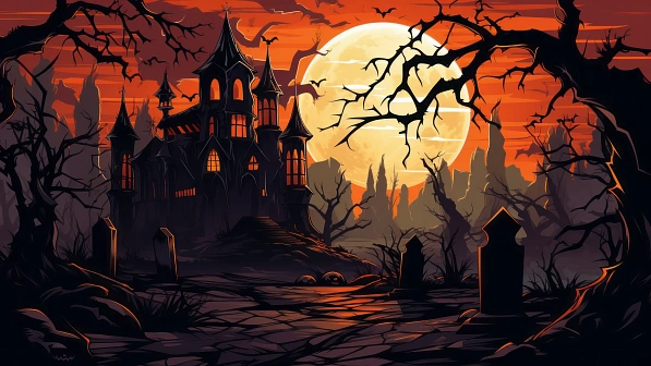 Vampire theme wallpaper pattern