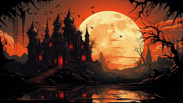 Vampire theme wallpaper pattern