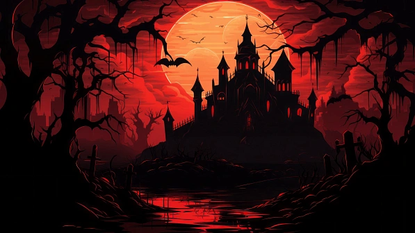 Vampire theme wallpaper pattern