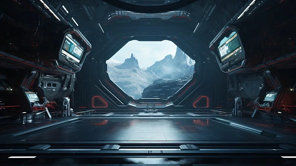 Sci-fi hangars pattern