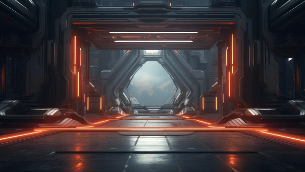 Sci-fi hangars pattern