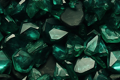 Raw emeralds pattern