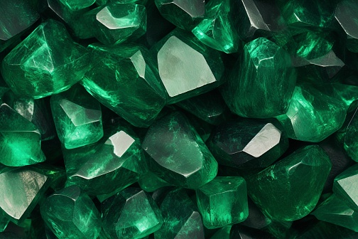 Raw emeralds pattern