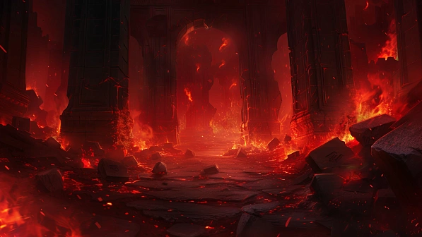 Burning  ruins pattern