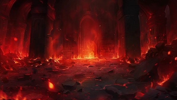 Burning  ruins pattern