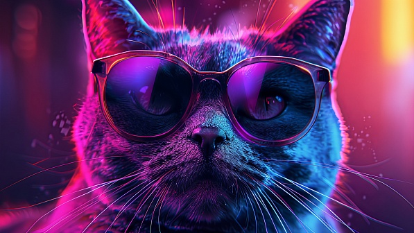A cat in glasses pattern