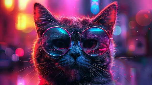A cat in glasses pattern