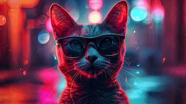 A cat in glasses pattern