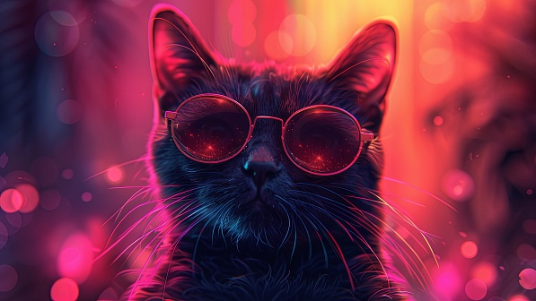 A cat in glasses pattern