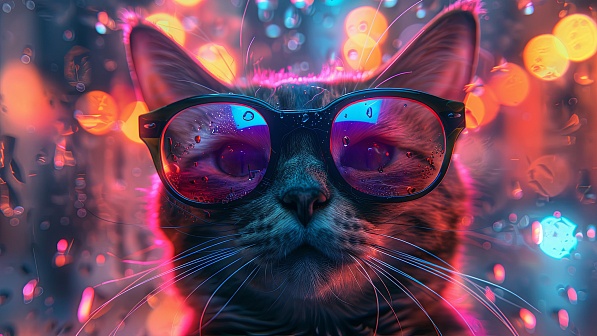 A cat in glasses pattern