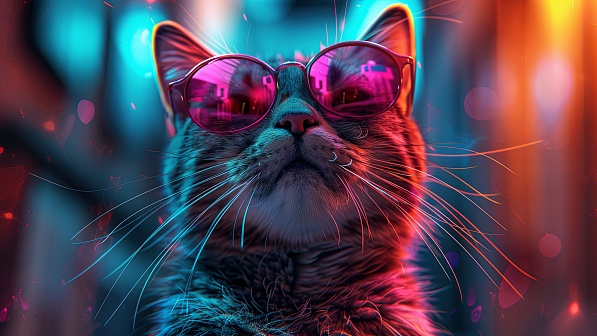 A cat in glasses pattern