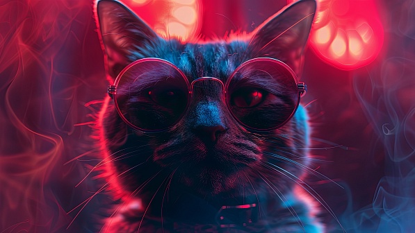 A cat in glasses pattern