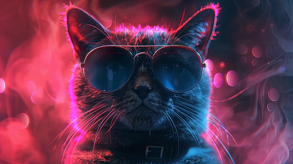 A cat in glasses pattern