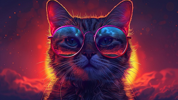 A cat in glasses pattern