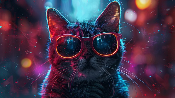 A cat in glasses pattern
