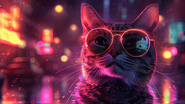 A cat in glasses pattern