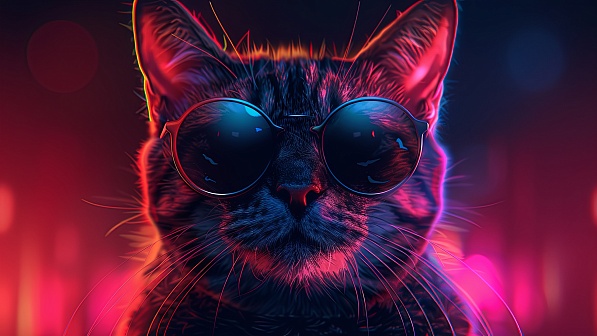 A cat in glasses pattern
