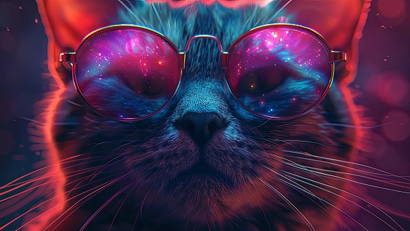 A cat in glasses pattern