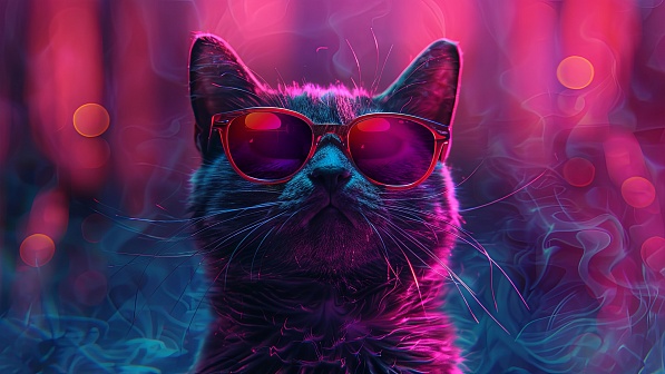 A cat in glasses pattern