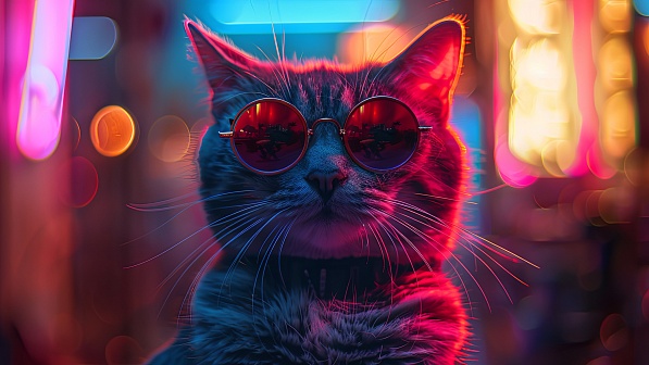 A cat in glasses pattern